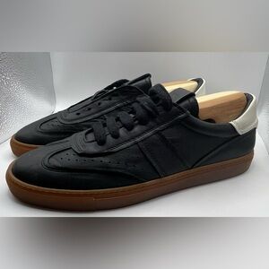 Greats Black and White Sneakers with Brown Sole